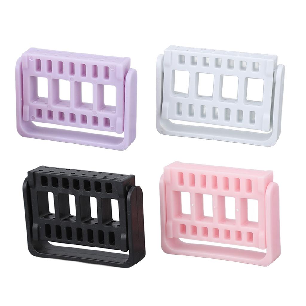 4pcs Nail Drill Bit Holder Stand Home Salon Dustproof Nail Drill Bit Display Organizer Storage Container Box