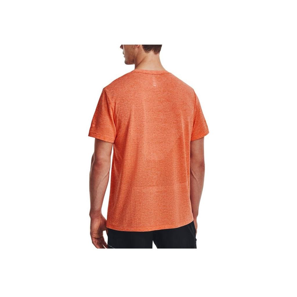 Under Armour Solid Color Running Short Sleeve T-Shirt Men Tops Orange 1375692-816
