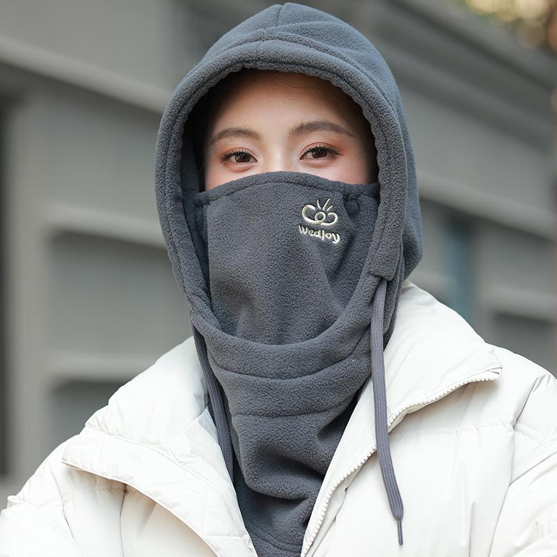 Hat and Scarf All in One Women's Autumn and Winter Windproof Outdoor Cold Proof and Warm Cycling Hat with Mask and Neck Protection Lei Feng Hat