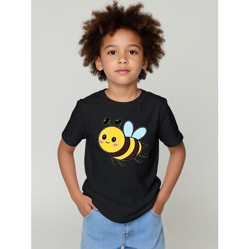 European sizes Sweet Messenger with Cute Face Boys' New Casual Short-sleeved T-shirt for Summer Children's Round Neck Clothing Printed T-shirt