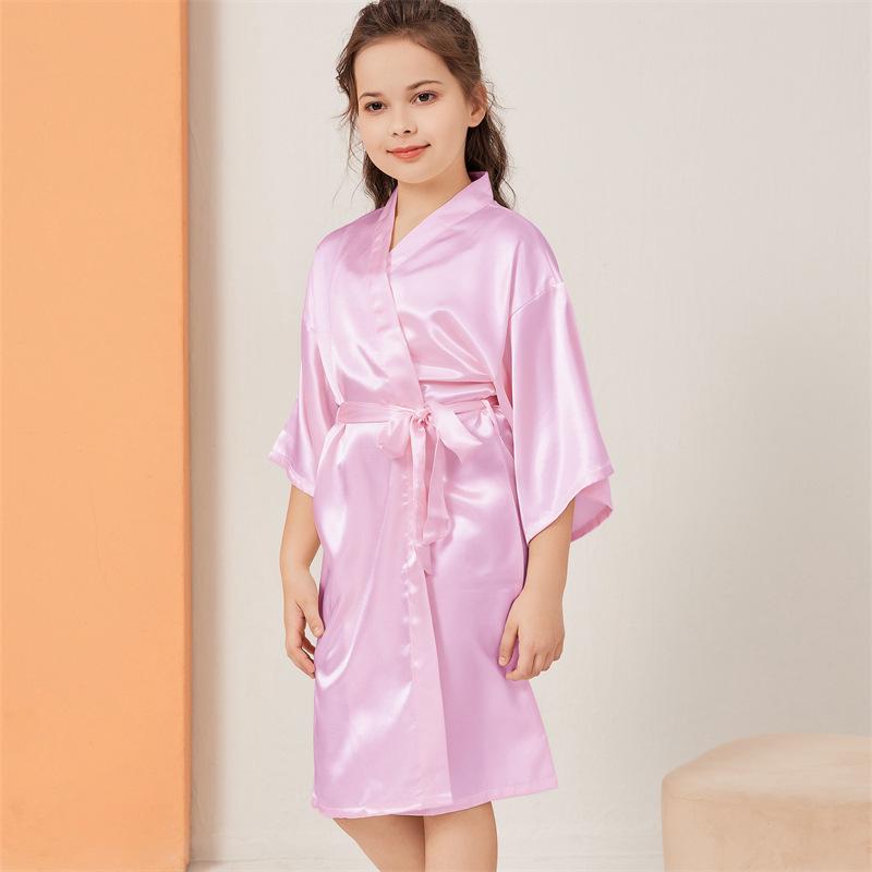 Horu Shi Summer V-neck Mid-length Girl's Casual Thin Cardigan Bathrobe
