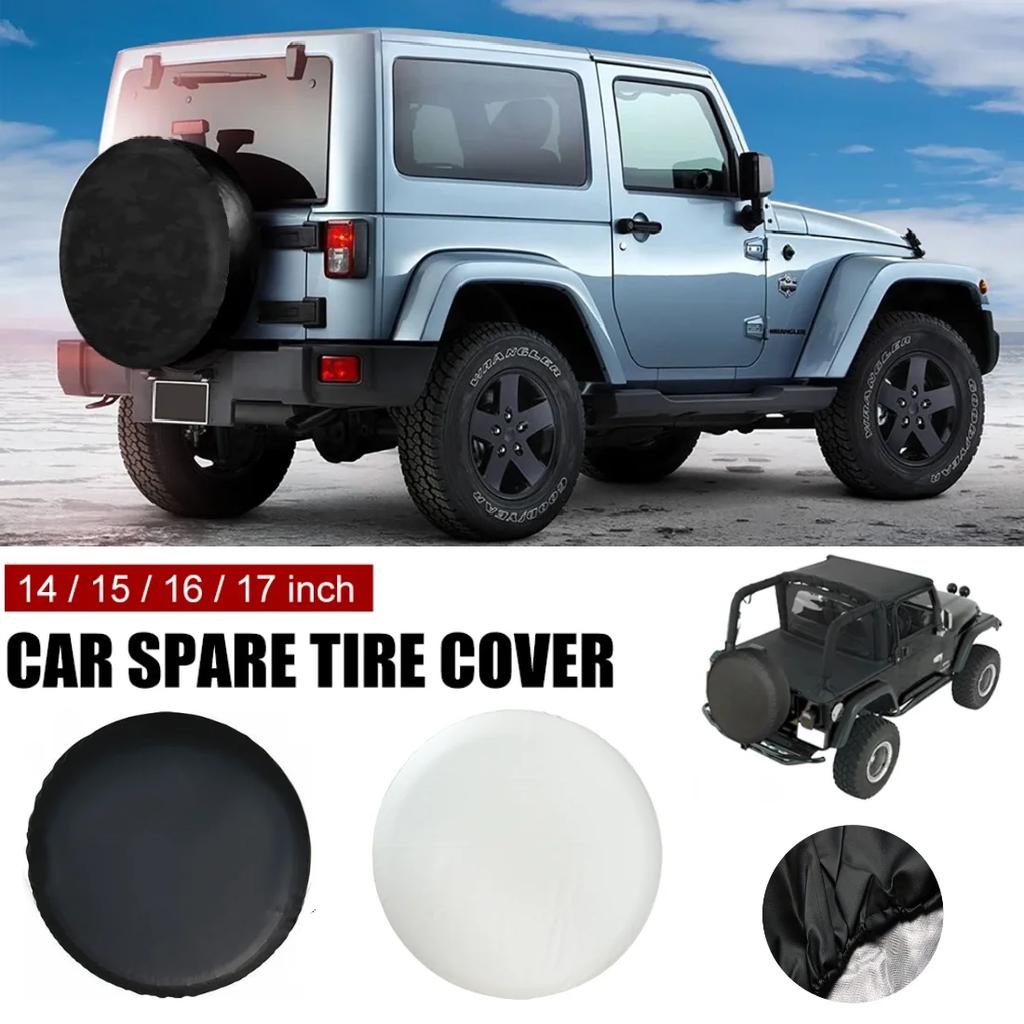 Car Spare Tire Cover PVC Leather Thickening Spare Wheel Protection Cover Car Accessories Dust & Sun Protection 14/15/16/17inch