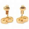 Auth DIOR CD Logo Rhinestone Earrings Jewelry Vintage Gold Tone Di2207ju