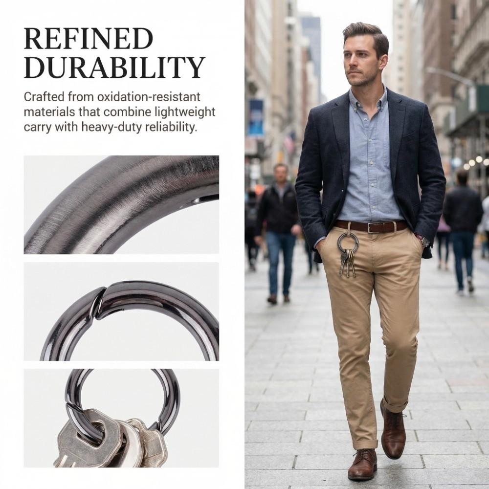 20 Pcs Black Round Carabiner Spring Snap Clips Round Keychain Buckle Carabiners Rings  Keychain Use