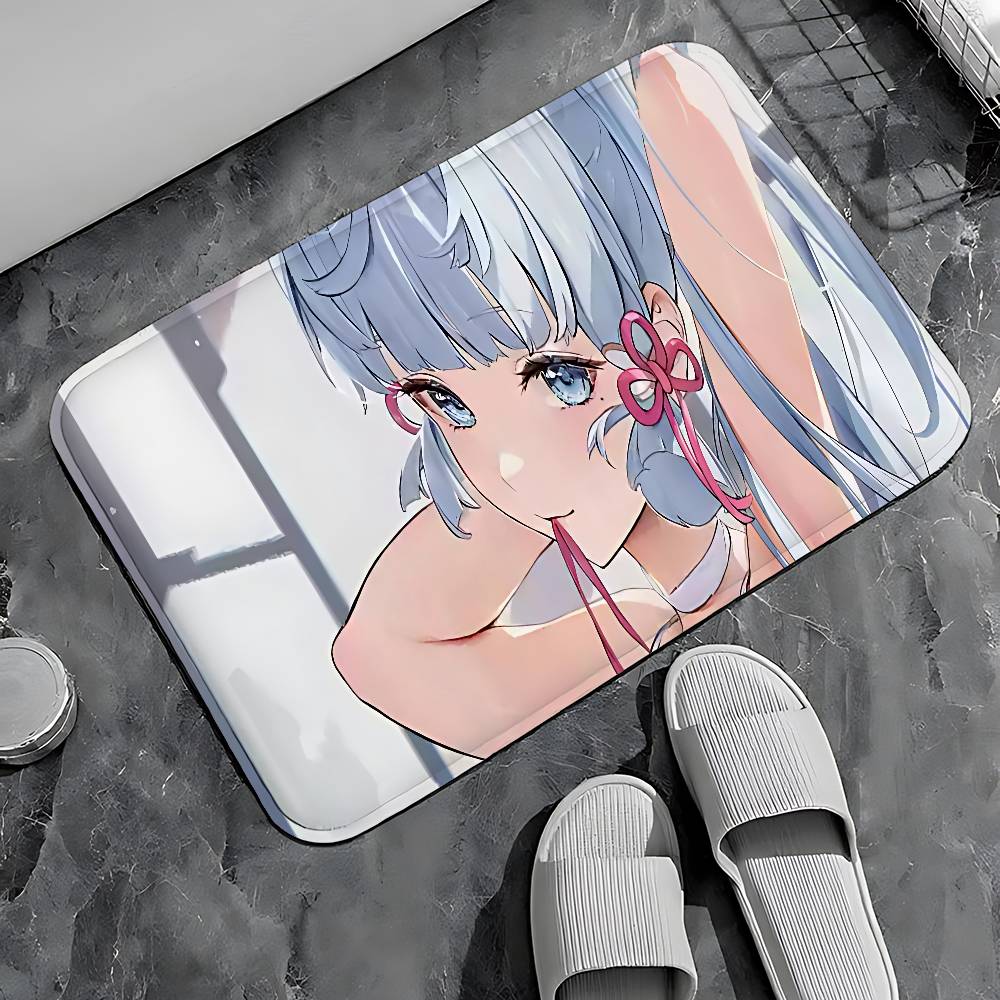 Genshin Impact Kamisato Ayaka Entry Door Floor Mat Festive Decorations Carpet Bathroom Anti-slip Mat Entrance Doormat