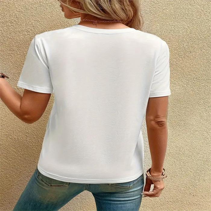 Summer hot sale new printed crew neck large size short-sleeved T-shirt top