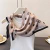 Polka Dot Style Herringbone Pattern Cotton And Linen Small Square Scarf Silk Scarf Imitation Velvet Headscarf Shawl Sun Protection Scarf Women'S Scarf