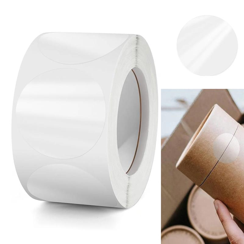 Clear Label Stickers – 1"/1.5" Round Transparent Self Adhesive Stickers 300/500 PCS/Roll Strong Seal Wafer Labels Tape Adhesivos