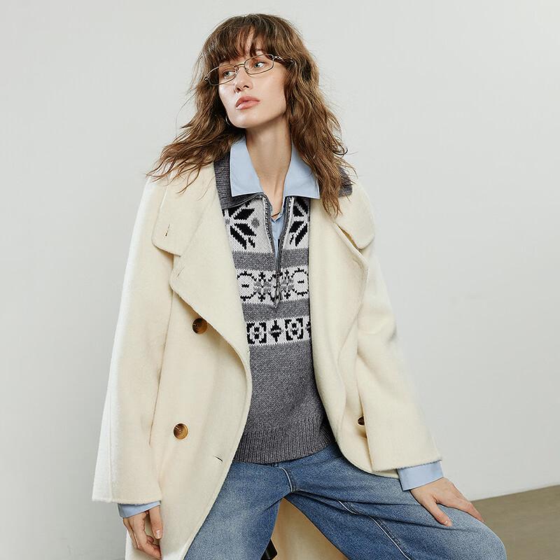 Women's Fair Isle Jacquard Lapel Sleeveless Sweater Vest