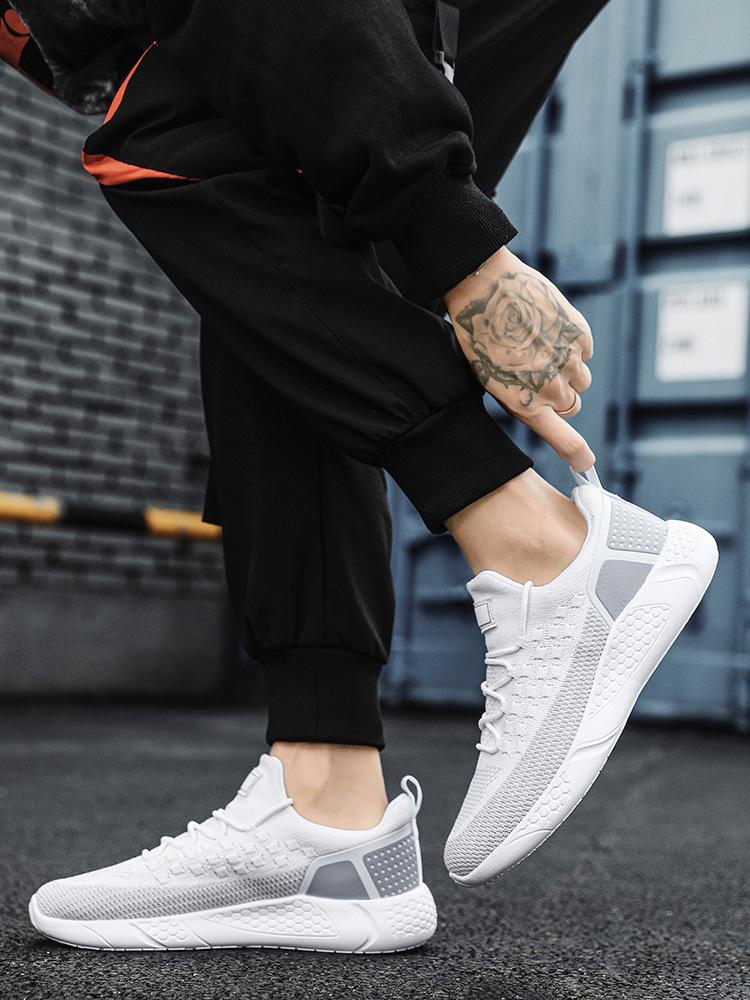 

Осенняя новая корейская модная повседневная обувь, легкие кроссовки Flyknit для бега для мужчин и женщин в одном стиле 39