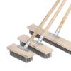Stainless Steel Long-Handled Hard Bristle Floor Brush for Outdoor Cement Moss Cleaning