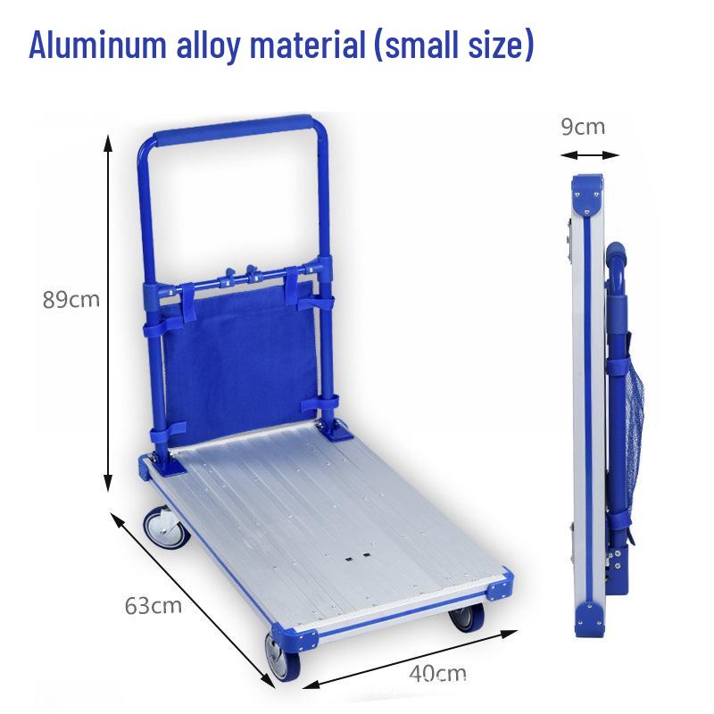 Aluminum Alloy Folding Flatbed Hand Truck - Four-Wheel Silent Cart