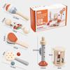 Wooden Musical Instruments for Toddlers, Montessori Musical Toy, Percussion Set with Maracas, Trumpet, Castanets, Birthday Gift