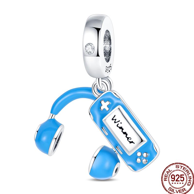 Music Series Copper Headphones Music Note Pendant Beads Suitable For 3Mm Original Bracelet Diy