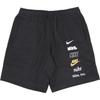 Alphabet Print Drawstring Straight-Leg Shorts Men Bottoms Black FB8831-010