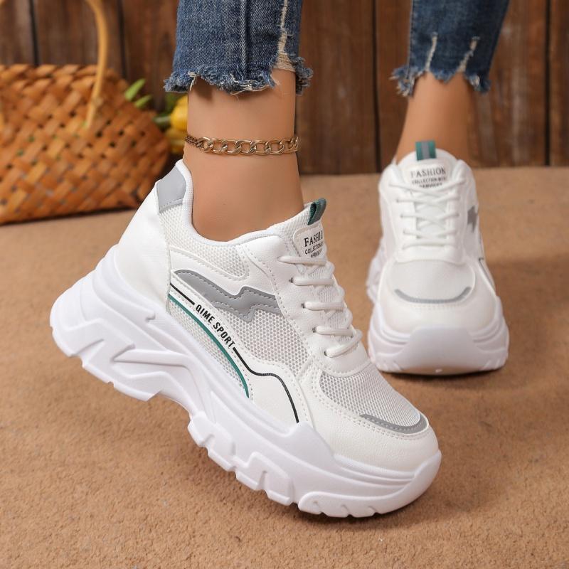 

Spring/Autumn Round Head Comfort Large Size Walking Shoes Fashion New Sell Thick Sole Lace-up Casual Sneakers Women 36