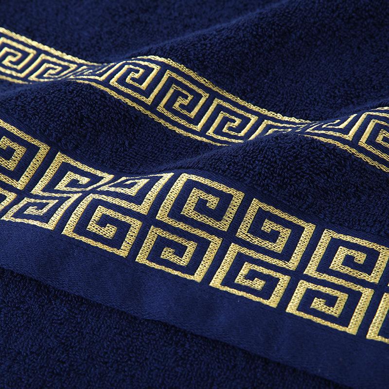 High Absorbency Pure Cotton 70*140cm Bath Towel | Modern Geometric Pattern, Machine Washable, Red/Gray/Black/Navy Blue, Plush Texture for Daily Use