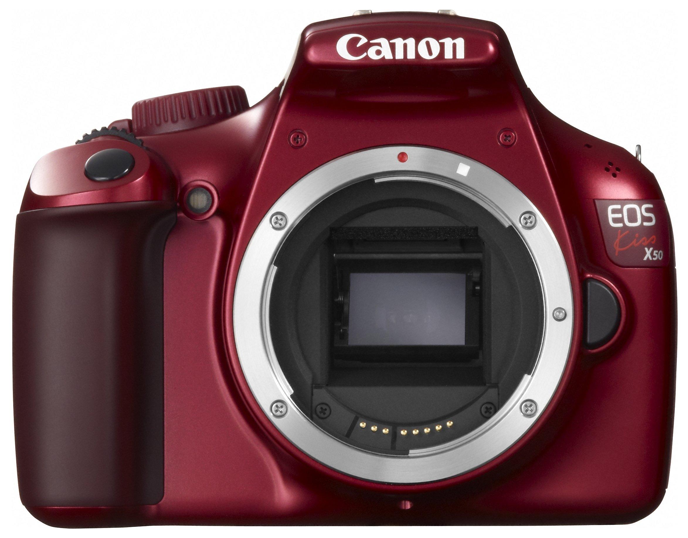 

Refurbished Canon EOS Kiss X50 Digital SLR Camera Red Body, (KISSX50RE-BODY)