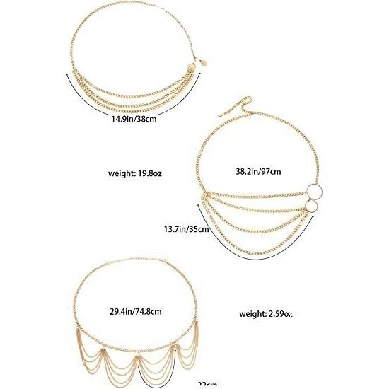 European and American Jewelry Simple Temperament Multi-layer Waist Chain Female Metal Beauty Chain Tassel Waist Decoration Trendy Body Chain