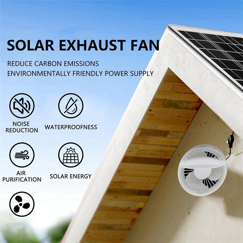 

LJL New Energy 4-Inch High-Speed Solar Silent Fan With 8W Panel Shed Solar Exhaust Fan For Chicken Coops,Greenhouses,Sheds B