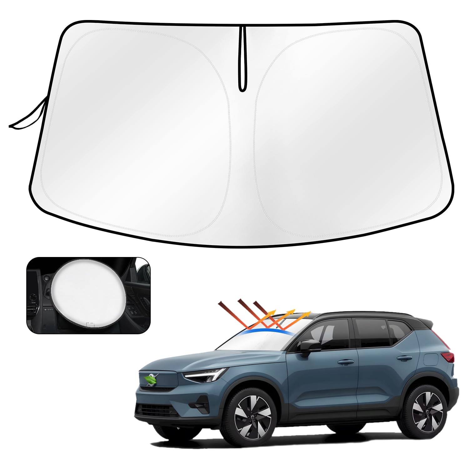 

Обновленный Свет и Тепло Cartist Volvo XC40 Передний Солнцезащитный Экран Защита на Лобовое Стекло Отличный Свет УФ Автомобиль Индивидуальный Интерьер Легкий Включает Сумку для Хранения [2025