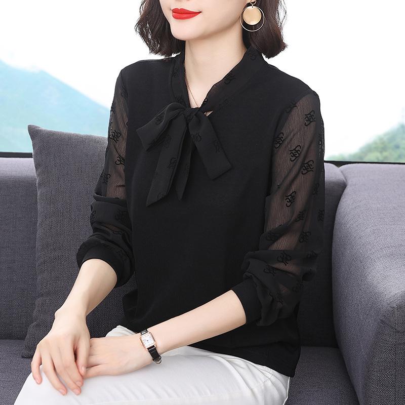 

Стильный свободный облегающий топ из бархата 2023 года — мода ранней осени для женщин, замедляющая старение L