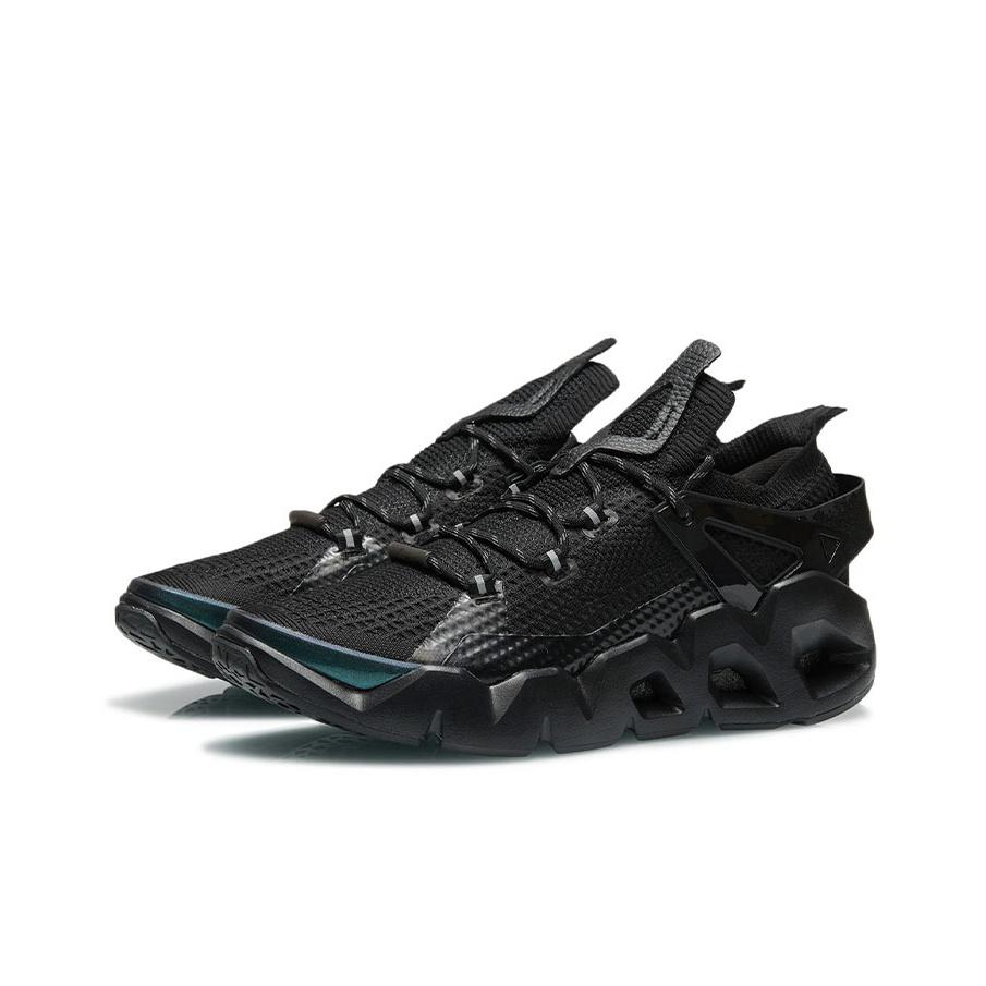 Li Ning Wudao 2.3 Eendelig Geweven Reflecterend Schokabsorberend Antislip Slijtvast Laag Uitgesneden Retro Basketbalschoenen Heren sneaker Zwart AGBR045-3