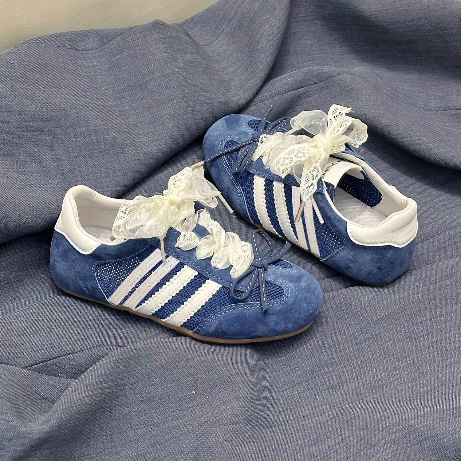 

Girls shoes 2025 summer new children s thin little white German training net shoes baby mesh breathable sports board shoes 34 синий