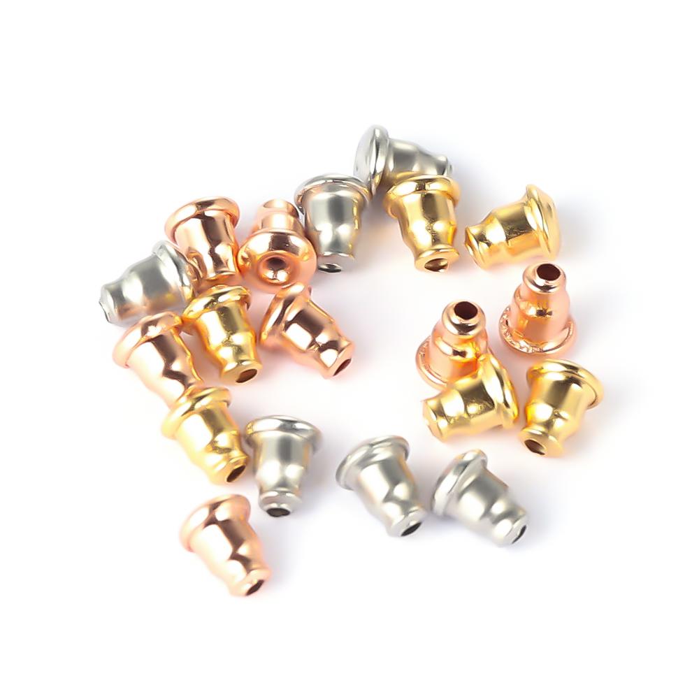 Semitree 50 Stück Edelstahl Gold Kugel Ohrring-Verschlüsse Ohrstecker-Stöpsel DIY Ohrring-Zubehör Handgemachte Bastelarbeiten Schmuckherstellung