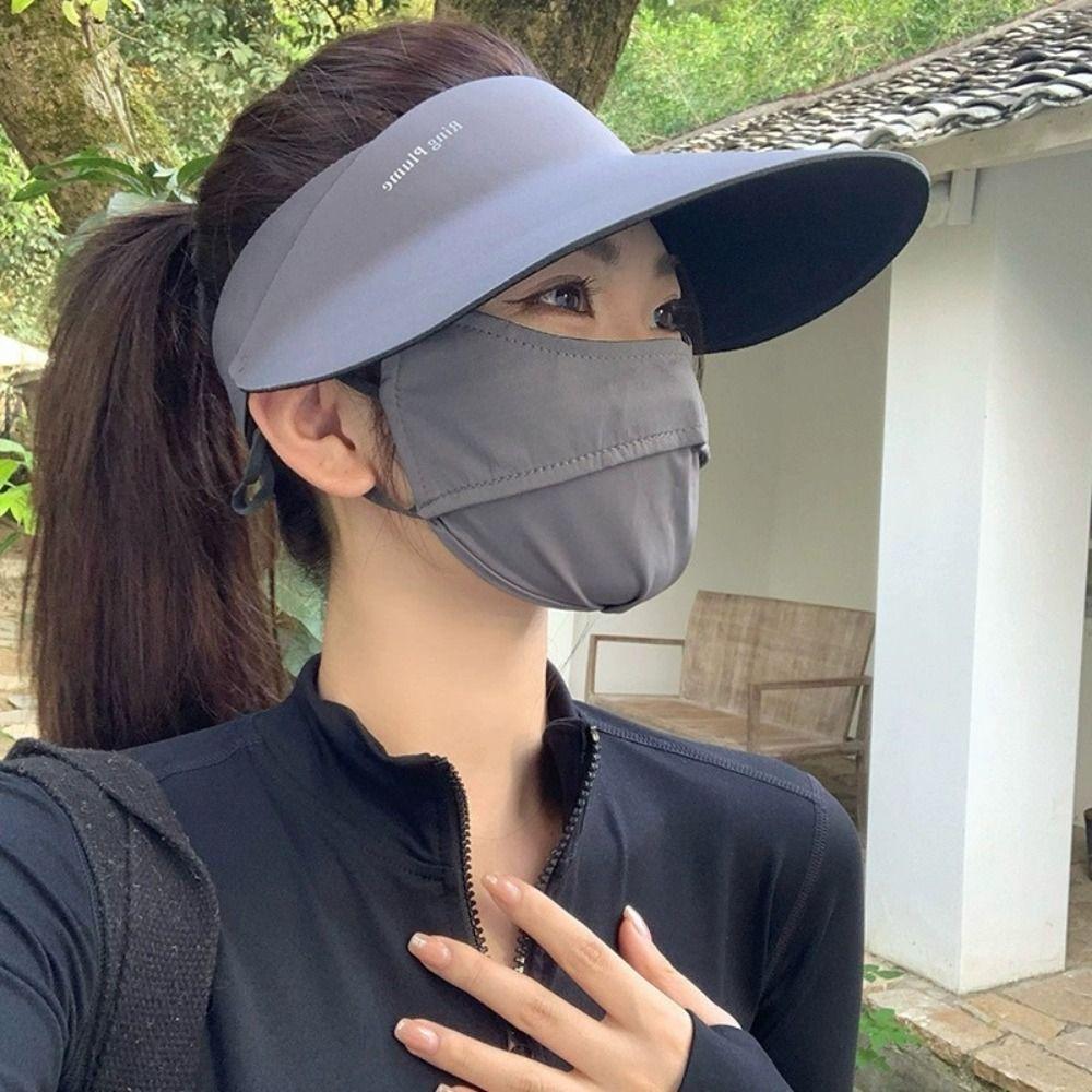 UV Protection Sunscreen Empty Top Cap Large Brim Visor Cap Fashion Summer Sun Hat  Sunshade