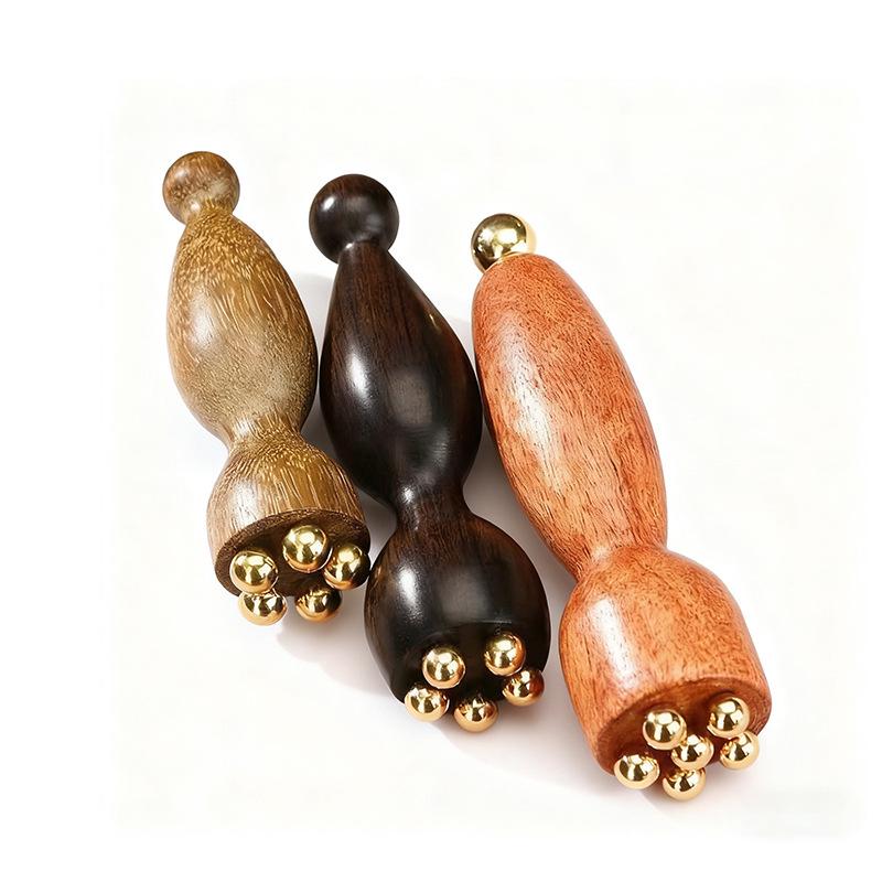 Sandalwood Lotus Copper Bead Eye Massager & Muscle Scraping Stick