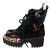 LOUIS VUITTON Monogram xhair calf lace-up boots shoes 38Used