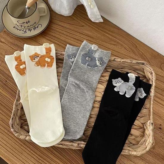 Cat Socks with Balls Funny Cat Ball Socks Stretchy Crew Socks Cute Casual Socks Christmas Birthday Gift for Cat Lovers