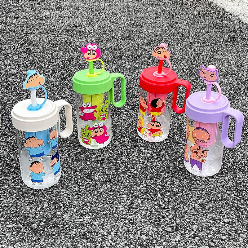 Glass girl summer office straw water cup cute tea water separation brewing cup