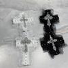 Lace Hair Clip Dark Balletcore Crosses Dark Flat Clip Halloween Hairpin Dark Elegant Hair Clip for Bunches