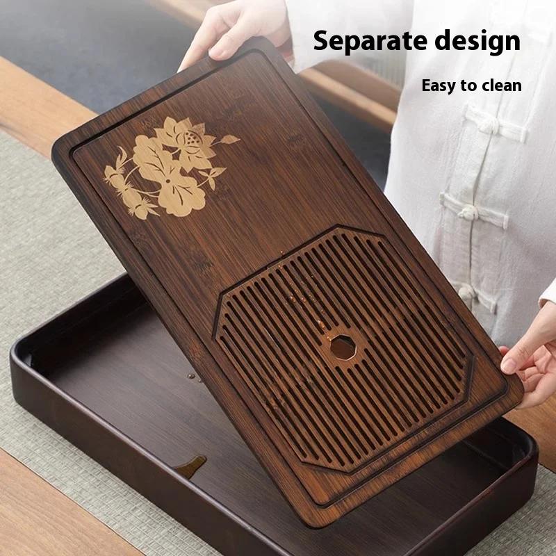 Tea Tray For Home Use Small Dry Brewing Table Draining Simple Tea Set Bamboo Tea Tray Wooden Tray Water Storage Tea Tray
