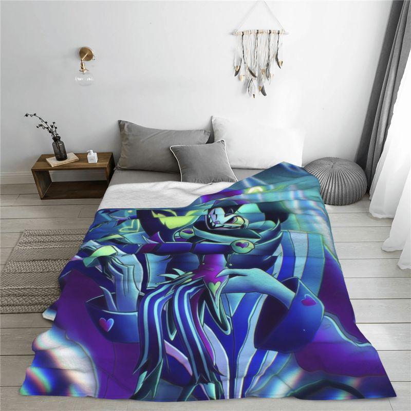 Custom Helluva Boss Black Humor Animated Musical Film Blanket Warm Fleece Soft Flannel Throw Blankets for Bedding Outdoor Autumn