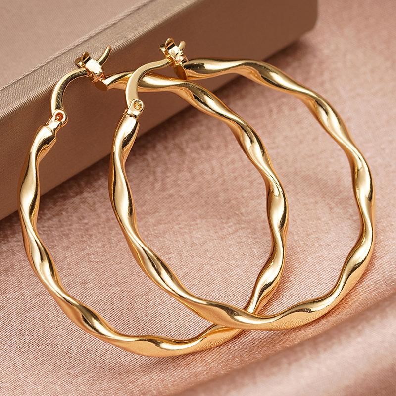 Twisted wave earrings, women s irregular large wave earrings, minimalist jewelry gifts