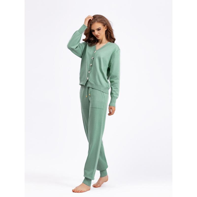 Women Knitted Tracksuit Turtleneck Sweater Casual Suit Autumn Winter 2 Piece Set Knit Pants Sporting Suit Femme Clothing