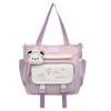 Tutorial Bag, Hand Bag, Shoulder Art Bag, Crossbody Large-capacity Schoolbag, Color-blocking Cartoon Learning Bag