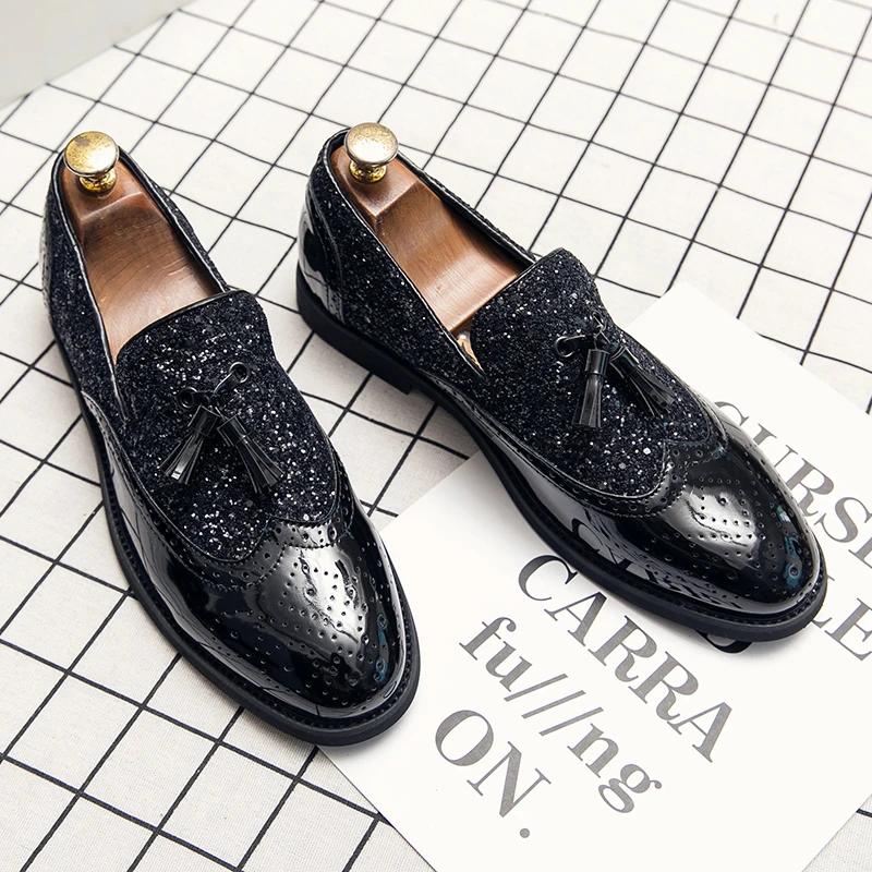 Tassel Design Loafers Gold Party Low Heel Business Affairs Casual Bright Leather Soft Soled Comfortable Mocasin Driving Shoes