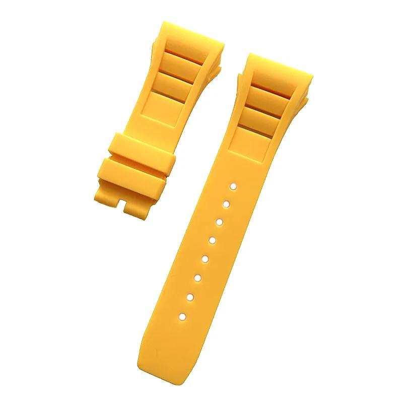Watch Band for Richard Mille Rm011 Strap Men's Waterproof Sweat-Proof Wear Comfortable Silicone Rubber Watch straps 25mm*20mm