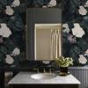 Dark Black Peel And Stick Floral Wallpaper Traditional Festival Vinyl Wall Decor White Flower Self Adhesive Cabinet Sticker