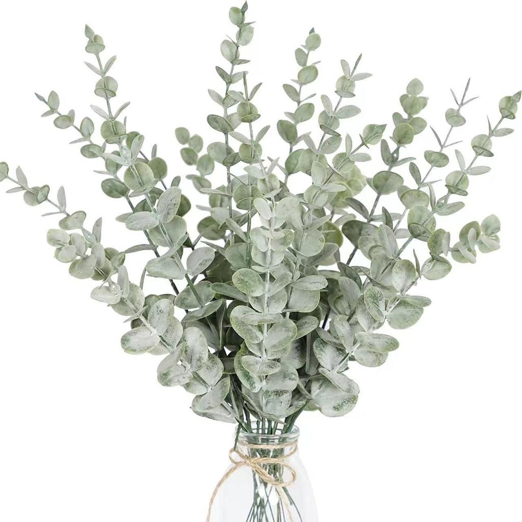20/10PCS Artificial Eucalyptus Leaves Artificial Plants Tree Stems Flower Wreath Bouquet Garden Decorations Home Accessories