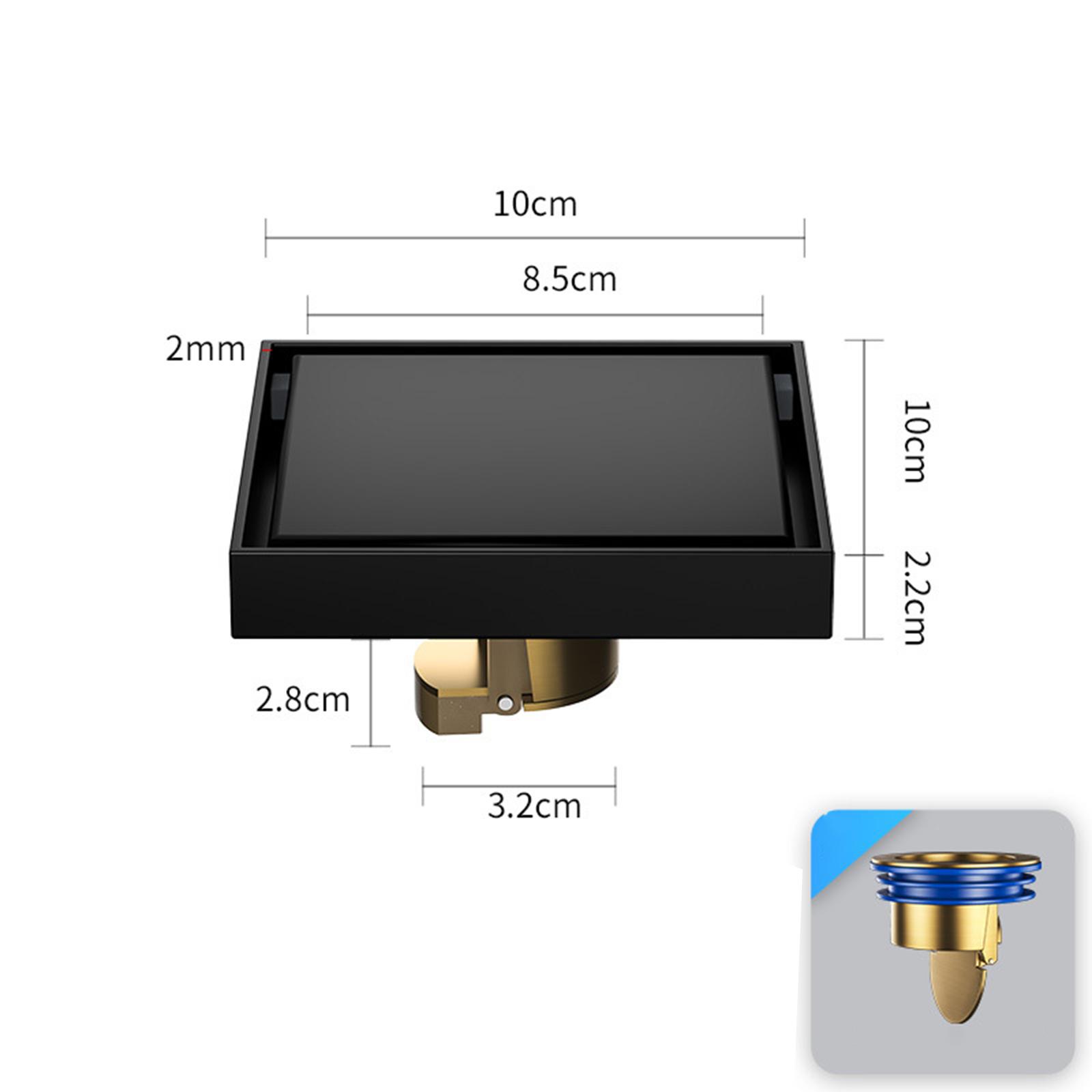 

Туалетная комната туалет 304 нержавеющая сталь дезодорирующий напольный слив невидимый напольный слив скрытый кухонный и ванный напольный слив black 10×10cm