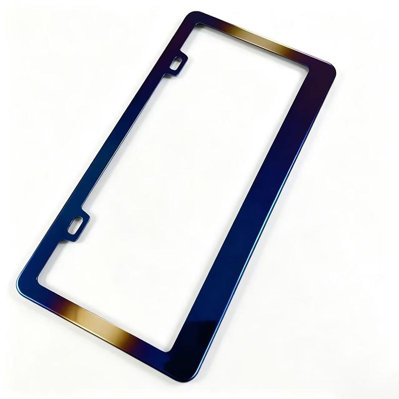 2 Pcs Stainless Universal US Model License Plate Frame Steel Front And Rear Metal Car License Plate Frame Label Cover Screw Cap License Plate Covers
