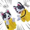Kung Fu Animal Husky Gloves Dog Interactive Hand Boxing Puppet Finger Battle Sound Plush Doll Kid Toy Birthday Gift 1/2 Pcs