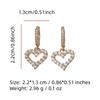 1 Pair Luxury Colorful Heart Shape Zirconia Dangle  Earrings for Women Golden Earring Jewelry Party Accessories