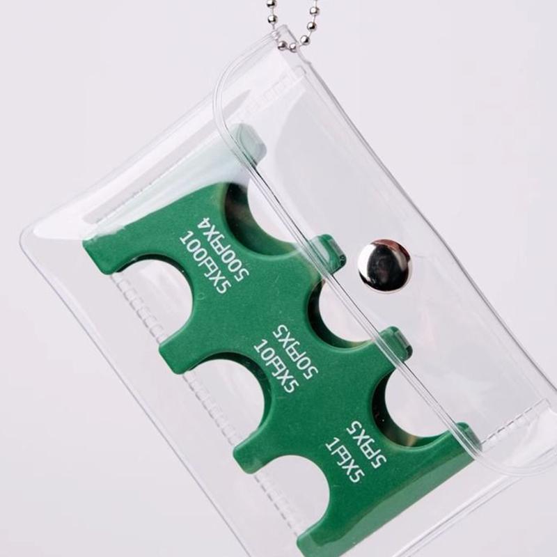 Colourful Transparent Coin Clip Organizer Small Wallet Loss Prevention Clip Japanese Currency Sorting Travel Portable Card Case