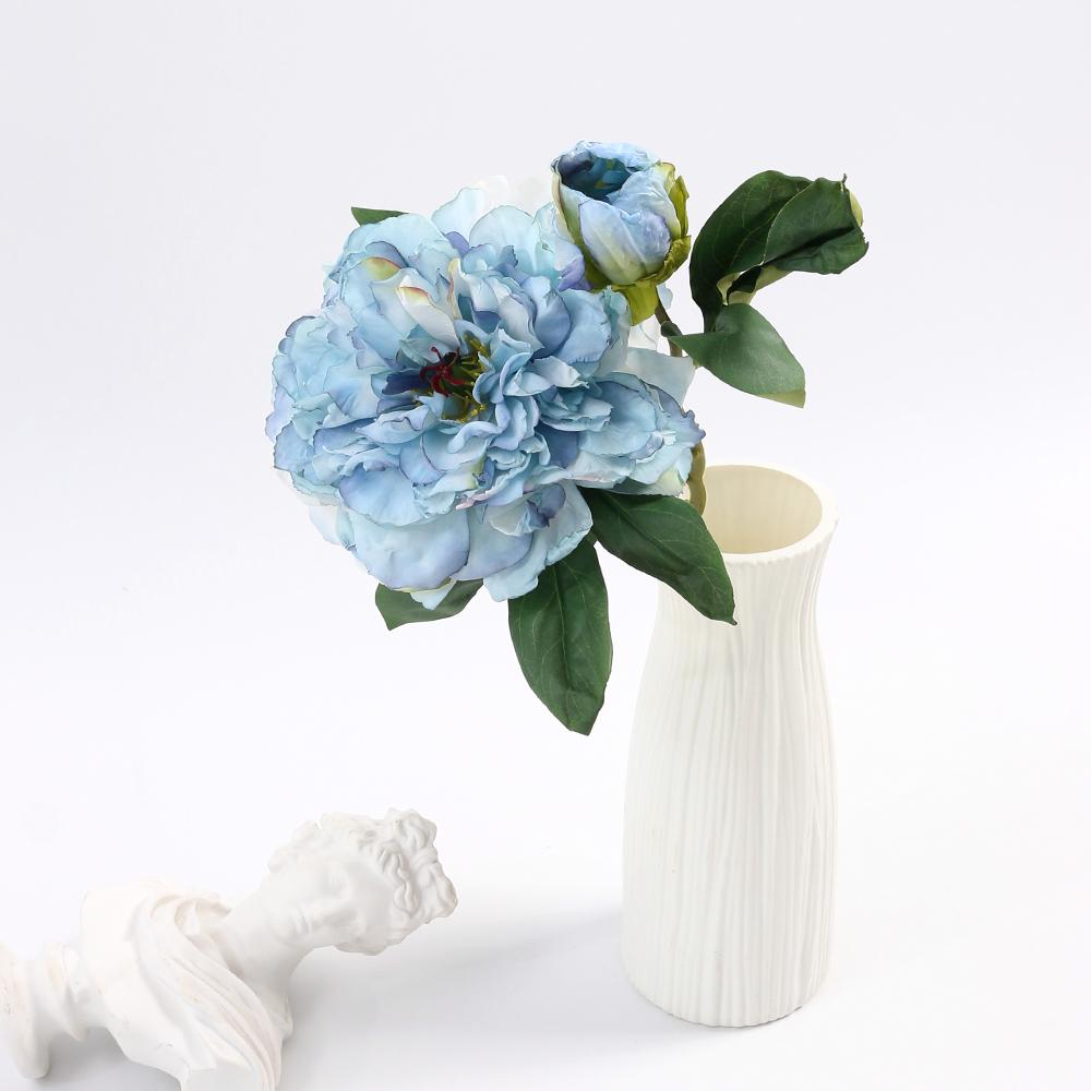 Blue Artificial Flowers Bouquet Rose Fake Flowers for Indoor Home Decor Garden Wedding Party Decoration Outdoor Vase Accessories